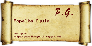 Popelka Gyula névjegykártya